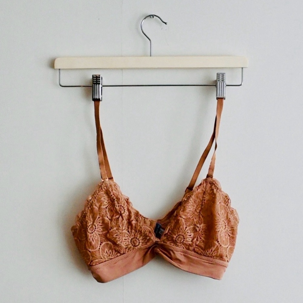 Aerie Lace Lace Bralette in Terracotta Rose - Size Medium